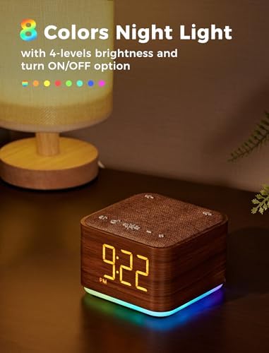 Mojikoo Sound Machine Alarm Clock with Bluetooth and Night Light 1