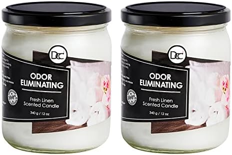 Fresh Linen Two Pack Aromatherapy Candles with High Fragrance