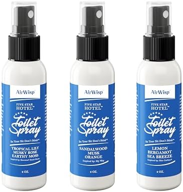 AirWisp Toilet Spray 3 Pack - Hotel Scents Odor Eliminator