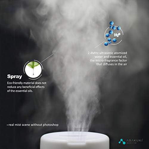 ASAKUKI 300ML Essential Oil Diffuser with 7 LED Lights and Auto-Off