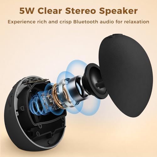 Sound Machine Alarm Clock with Bluetooth Speaker - Dimmable Night Light for Sleep
