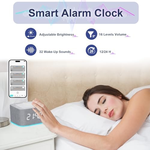 Sound Machine Alarm Clock with 32 Soothing Sounds