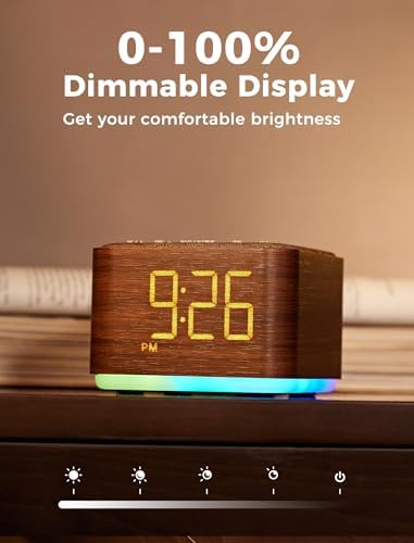 Mojikoo Sound Machine Alarm Clock with Bluetooth and Night Light 1