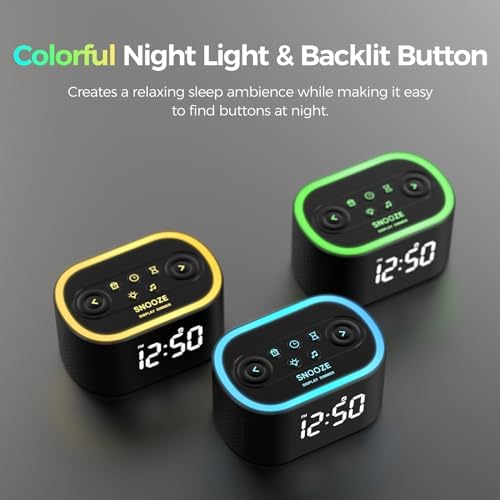 Reacher Digital Alarm Clock with White Noise and Night Light