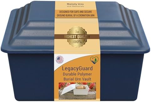 LegacyGuard Durable Polymer Urn Vault - Navy Blue
