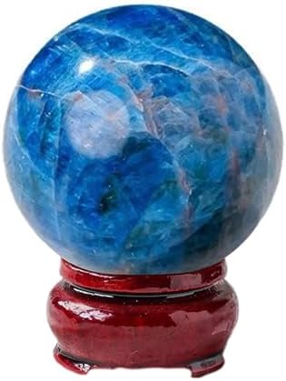 Blue Apatite Crystal Ball with Wood Stand 60mm