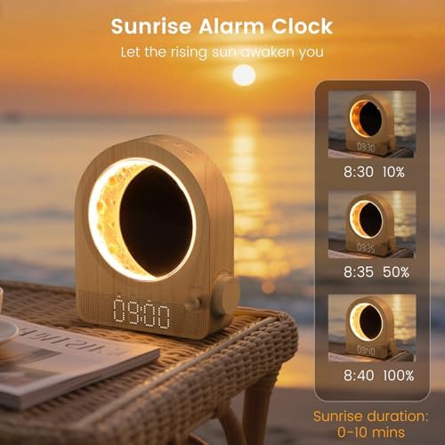Epochleno Sunrise Alarm Clock with White Noise and Moonlight