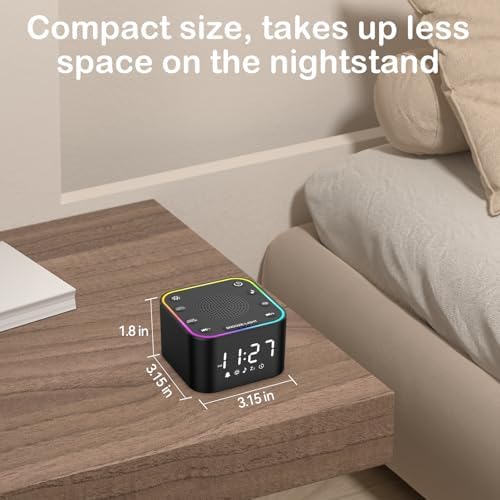 Sound Machine with Alarm Clock 30 Non-Looping Sleep Sounds and Night Light