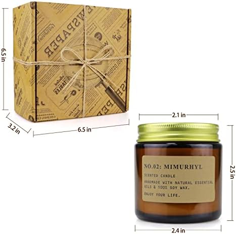 YFYTRE 4 Pack Scented Soy Wax Candles with Amber Glass Jars