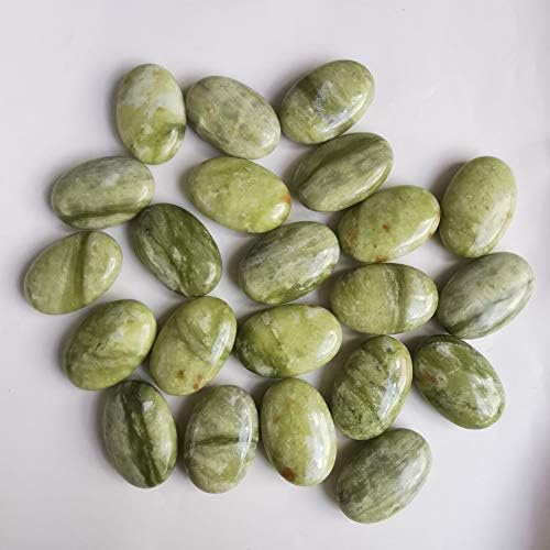 Loveliome Natural Green Jade Oval Worry Stones