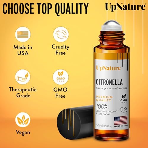 UpNature Citronella Oil Roll On - Natural Insect Repellent for Camping