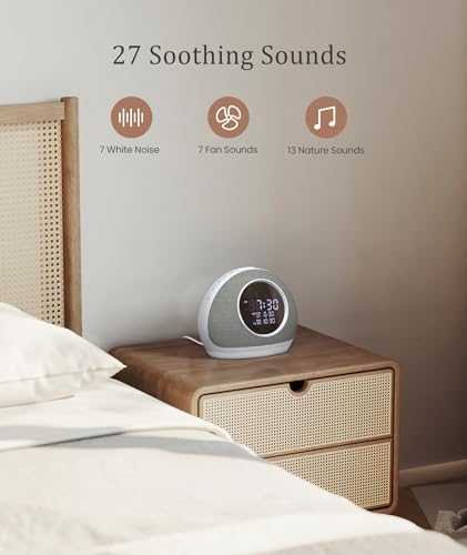 Dreamegg Sound Machine Alarm Clock with 27 Sounds and 9 Night Lights