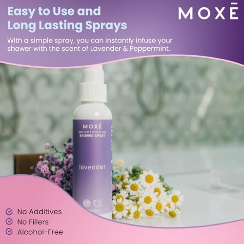 MOXE Aromatherapy Shower Mist 4 Pack - Eucalyptus Lavender Breathe Dream