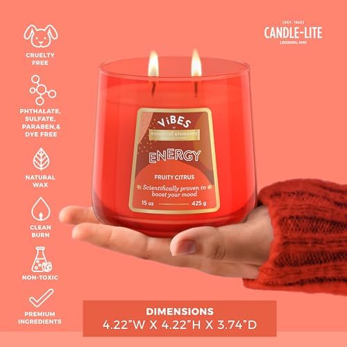 Candle-Lite Vibes Fruity Citrus Aromatherapy Candles 15 oz Jar