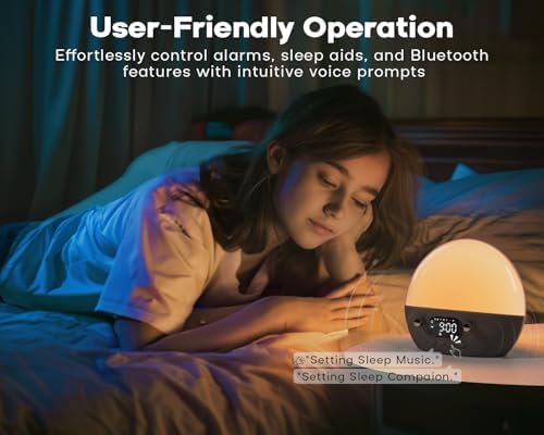 MOMILLA Sunrise Alarm Clock with Bluetooth Speaker