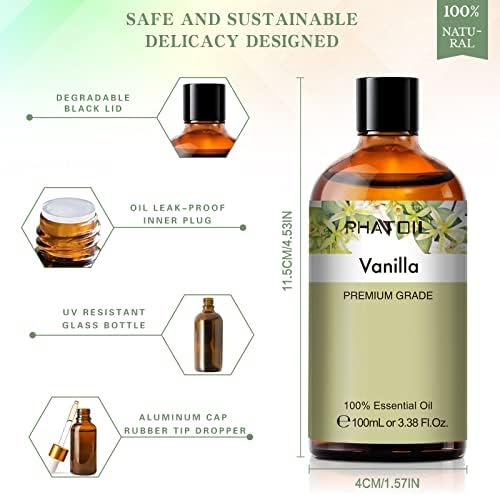 100ML Pure Vanilla Essential Oil for Diffuser and Aromatherapy