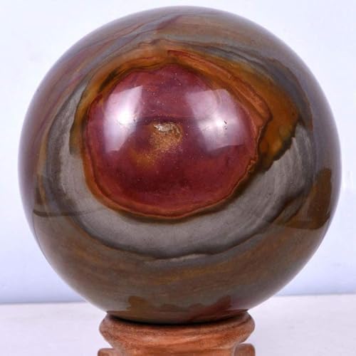 Ocean Jasper Healing Crystal Sphere with Stand 28 Inch