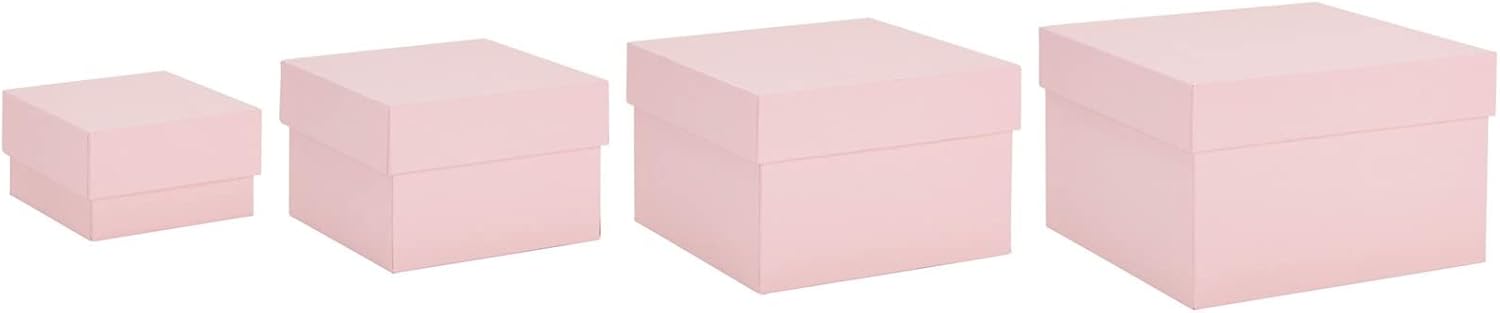Stockroom Plus 4 Pack Pink Square Nesting Gift Boxes