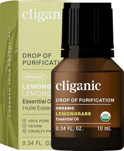 Cliganic USDA Organic Lemongrass Essential Oil 100 Pure