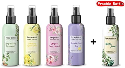 Peuphoria Toilet Odor Eliminator Spray 5 Bottles 25 Oz