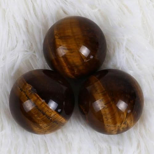 Natural Tiger Eyes Crystal Sphere Feng Shui Healing Decor