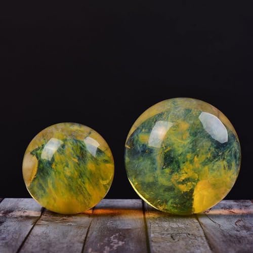 Yellow Obsidian Ball with Stand for Meditation and Feng Shui