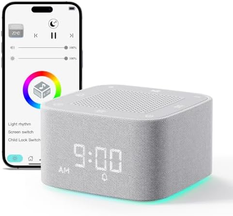 Augnner Sound Machine Alarm Clock with 32 Sleep Sounds and Night Light