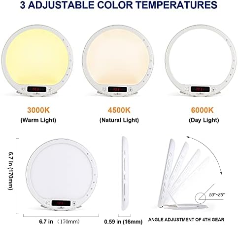JUXLamp 10000 Lux Light Therapy Wake Up Lamp
