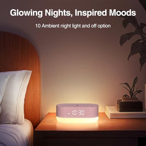 HOUSBAY Sound Machine with Alarm Clock and Night Light