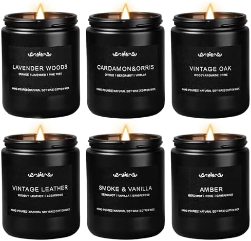 Inayou Men Scented Candles 6 Pack Aromatherapy Gift