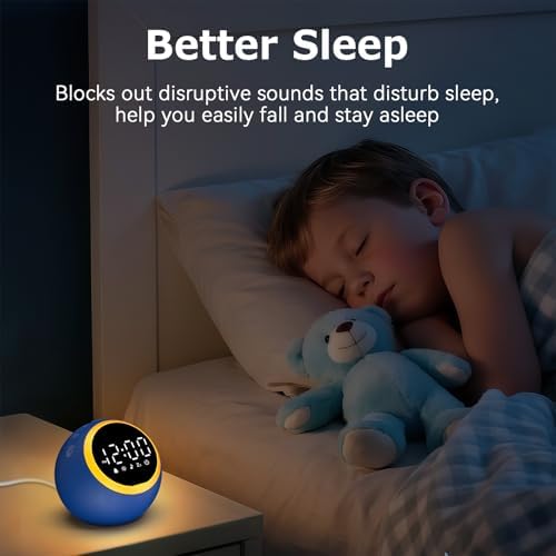 Kids Alarm Clock with Sound Machine and Nightlight