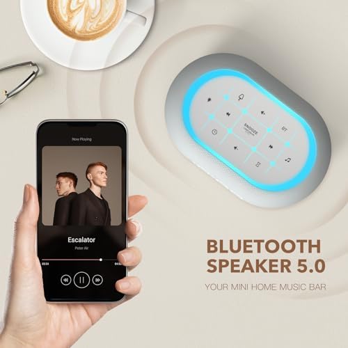 ANJANK White Noise Alarm Clock with Bluetooth Speaker and Night Light