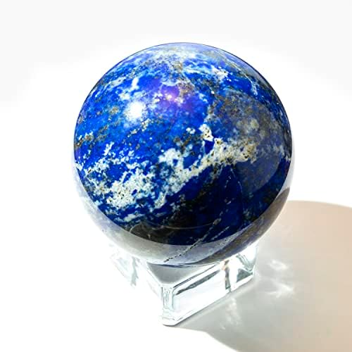 Lapis Lazuli Crystal Healing Ball with Wood Stand