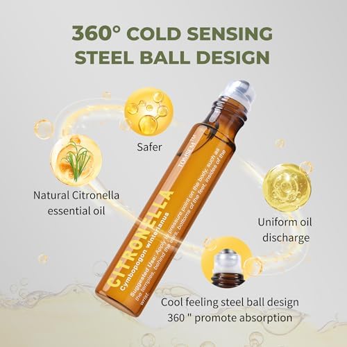 French Citronella Essential Oil Roll-On - 10ml Aromatherapy Bottle