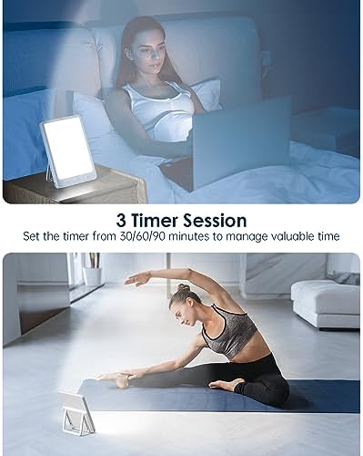 SUXIO Rechargeable Light Therapy Lamp with Wake Up Function