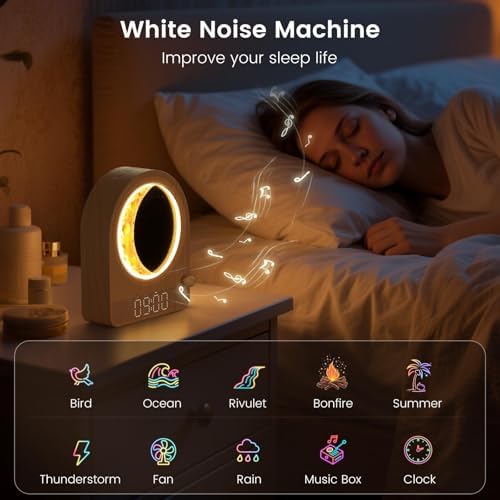 Epochleno Sunrise Alarm Clock with White Noise and Moonlight