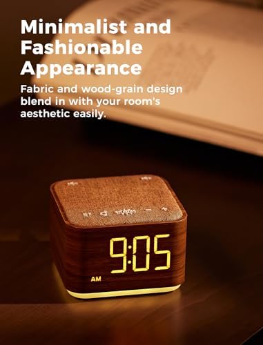 Mojikoo Sound Machine Alarm Clock with Bluetooth and Night Light 1