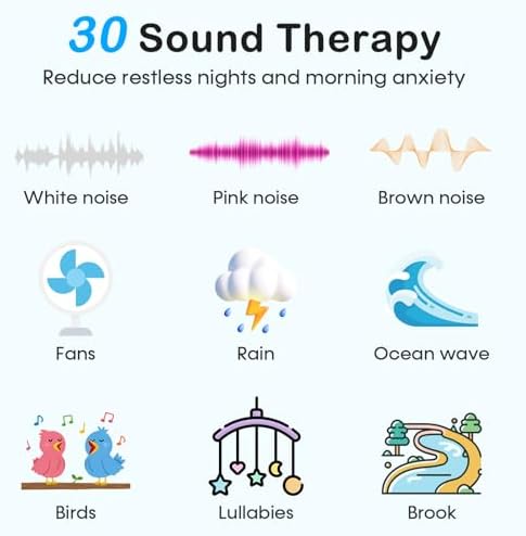 Sound Machine with Alarm Clock 30 Non-Looping Sleep Sounds and Night Light