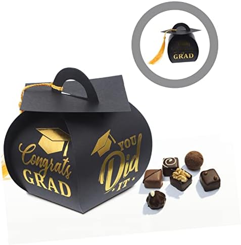 10Pcs Graduation Cap Candy Holders with Tassels