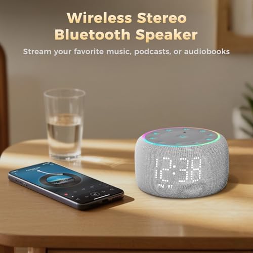 White Noise Machine Alarm Clock with 5W Speaker and 24 Sleep Sounds