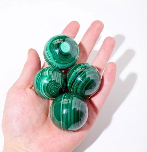 Natural Malachite Crystal Healing Sphere with Stand