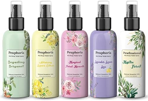 Peuphoria Toilet Odor Eliminator Spray 5 Bottles 25 Oz
