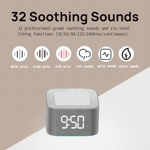 Sleep Sound Machine with Alarm Clock and Lights