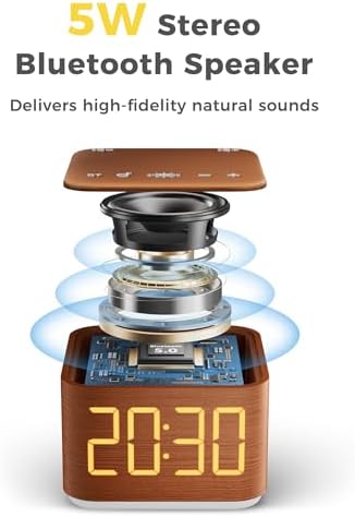 Mojikoo Sound Machine Alarm Clock with Bluetooth and Night Light 1