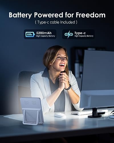 SUXIO Rechargeable Light Therapy Lamp with Wake Up Function