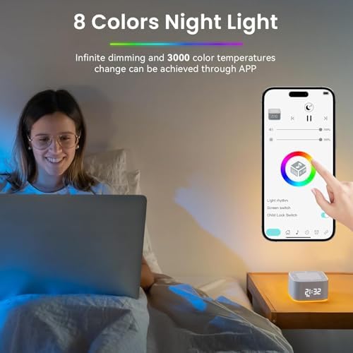 White Noise Sound Machine with 32 Sounds and Night Light