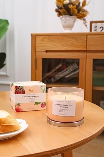 Raspberry Strawberry Vanilla 3 Wick Scented Candle