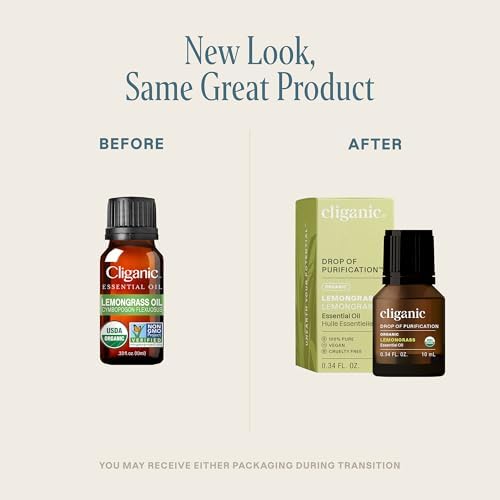 Cliganic USDA Organic Lemongrass Essential Oil 100 Pure