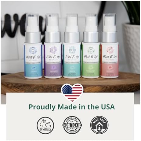 Mist N Go Travel Toilet Spray Air Freshener 1oz x5