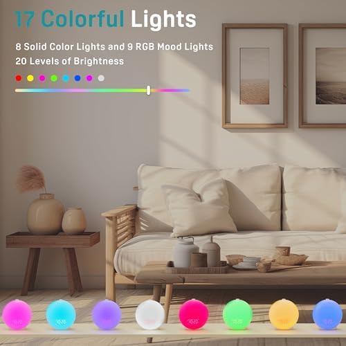 JALL Sunrise Alarm Clock with 25 Sounds and 17 NightLights